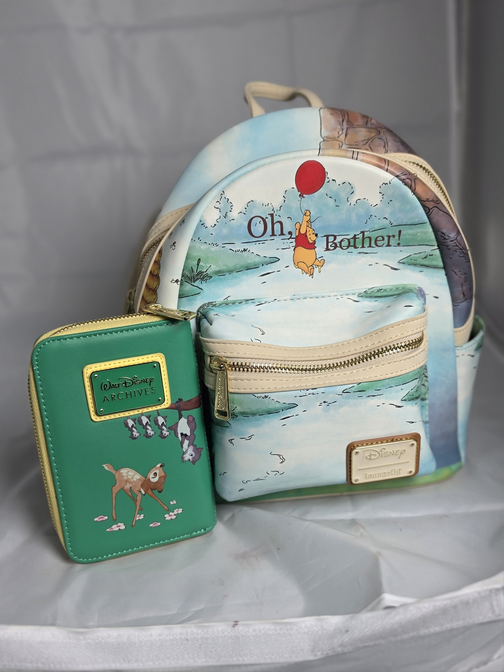 Disney x Loungefly Winnie the Pooh 'Oh Bother' Mini Backpack - Pastel Blue